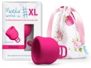 Cup menstruelle flux abondant féminin MERULA XL, en finir avec les tampons jetables et serviettes périodiques, pour faire économies car réutilisable et lavable