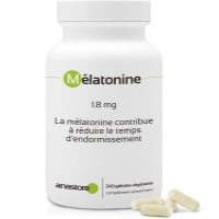 Mélatonine fabriqué en france de 1,8 mg pour régulation horloge biologique et sommeil, pour aider à réduire le temps d'endormissement