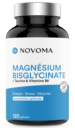 Magnésium bisglycinate avec vitamine B et taurine de NUTRIVITA, formule haute absorption, pour vitalité et tonus en corrigeant déficit mg santé