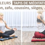 Les meilleurs tapis de méditation et coussin rond, zabuton et zafu, pour méditer assis comme il faut ou pour pas cher, pouvant servir au yoga aussi