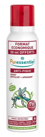 Spray répulsif moustique pur essentiel 50ml, anti pique apaisant contre insectes piqueurs, 7h d'efficacité, citronné 100% végétal actif et économique